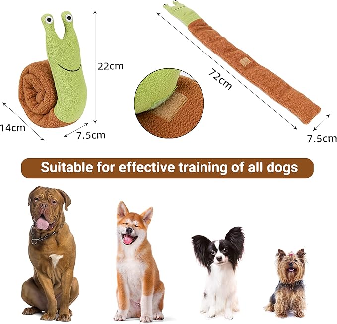 Pet Snuffle Mat for Dogs Cats Boredom, Dog Educational Sound Toys, Interactive Feed Game Toys, Encourages Natural Foraging Skills for Cats Dogs, Stress Relief, be Smarter (Snails)