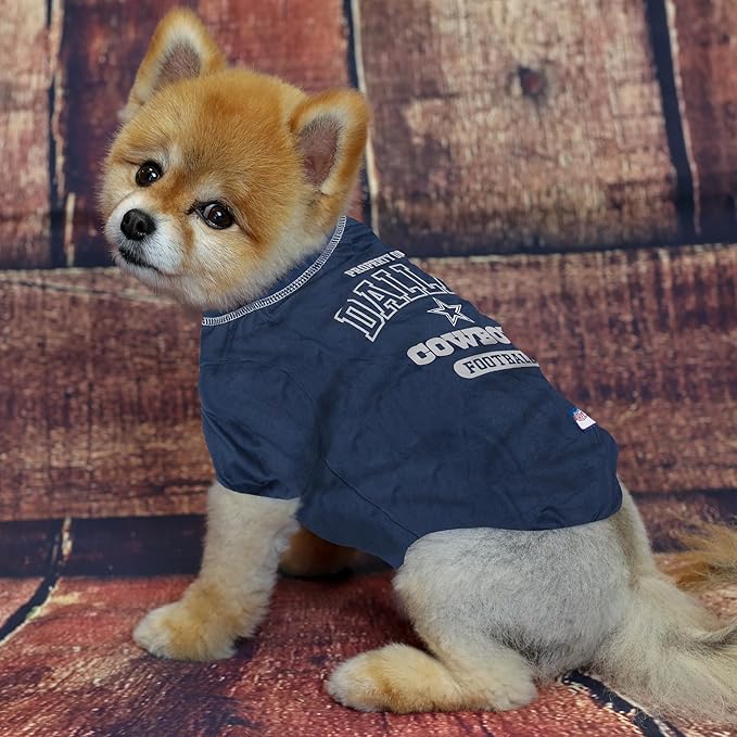 NFL Dallas Cowboys Dog T-Shirt for Pets, Size X-Small. Officially Licensed Pet Shirt with Team Logo, Soft Stretchable Comfort Fit Apparel for Dogs & Cats