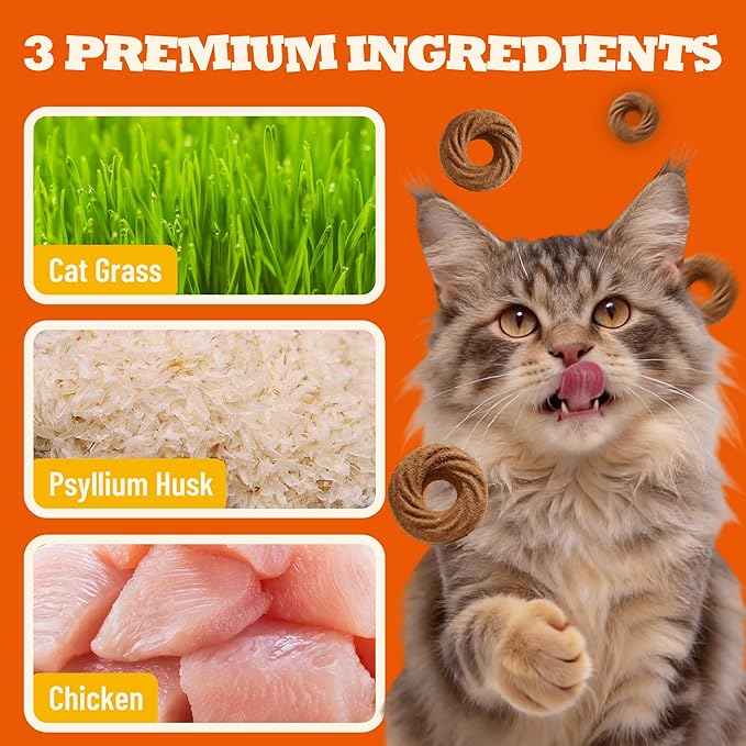 9 oz Hairball Control Treats Cat Grass for Indoor Cats Cat Constipation Cat Grass Treats Chicken Flavor Cat Training Treats Cat Treats for Indoor Cats