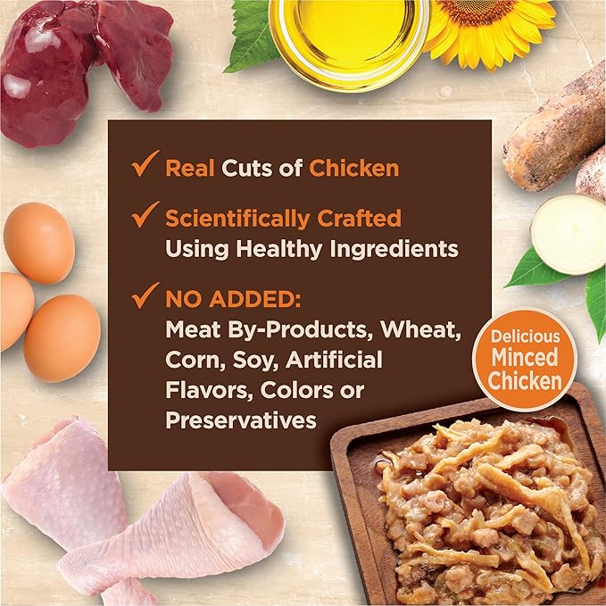 Wellness CORE Tiny Tasters Minced Adult Wet Cat Food, Natural, Protein Rich, Grain Free, Chicken Recipe, 1.75 oz, Pack of 12 Pouches