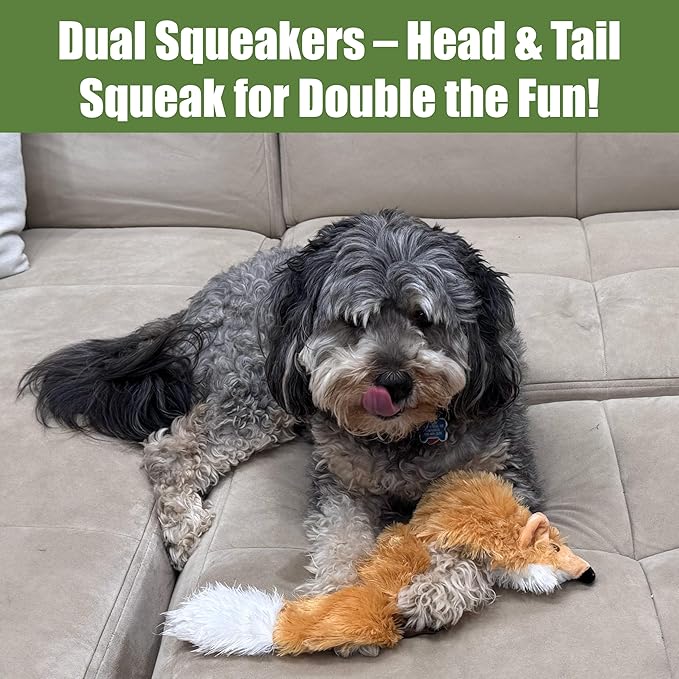 SPOT Skinneeez Jumbo Forest Animal Stuffing-Free Dog Toy, Squeaker in Head & Tail, Durable Tug Toy for Large Puppies & Dogs, Great for Moderate Chewers, 37 inch, Assorted Styles