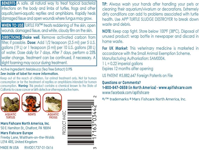 API TURTLE FIX Nonbacilli Turtle Remedy 4-Ounce Bottle