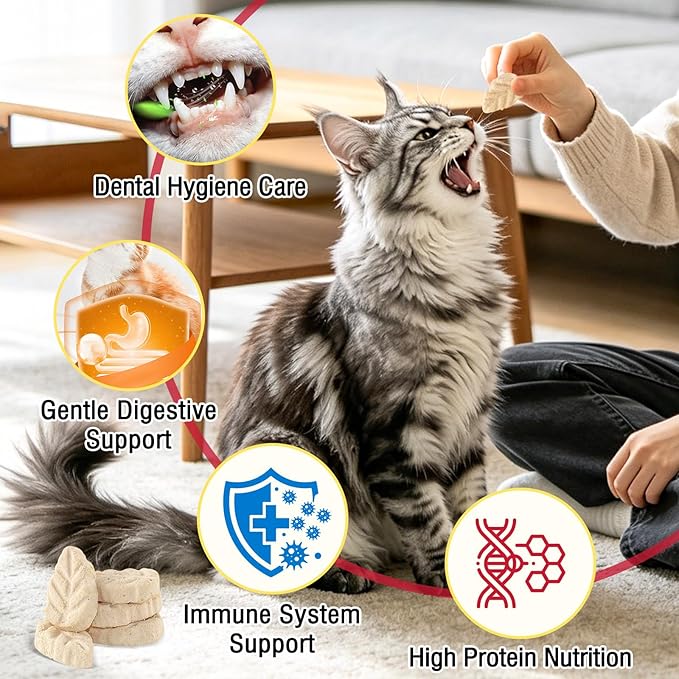 50g Cat Goat Milk Treats, Chicken Cat Treats for Gentle Digestion, Immune Support and Teeth Cleaning, Edible Cats Snack
