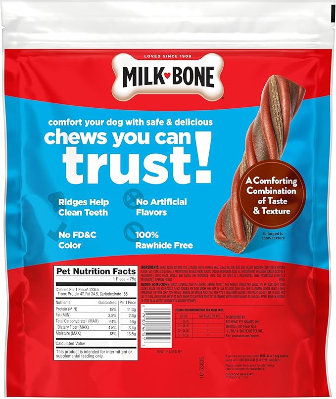 Milk-Bone Comfort Chews, Dog Chews with Unique Chewy Texture and Real Beef, 40.8 Oz. Bag (16 Chews)