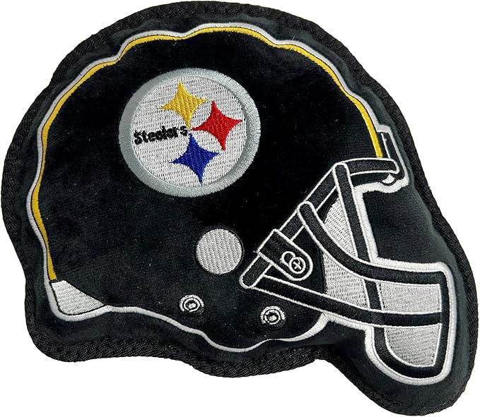 The 1st Ever Tough but Smooth Dog Toy NFL Pittsburgh Steelers Football Helmet Tough Pet Toy. A Premium Quality Doggie Toy with Built-in Squeaker. Sports Fans Favorite Chew Toy