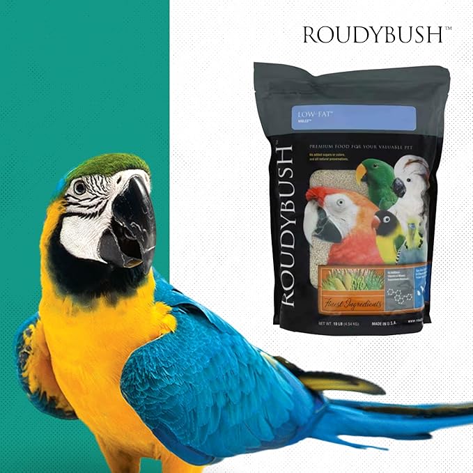 Roudybush Low Fat Food for Adult Birds & Chicks - Scientifically Formulated Bird Feed - Bird Food Pellets w/ Corn, Wheat, Soy & More - Nutritious & Healthy Feed for Birds (Nible, 10lb)