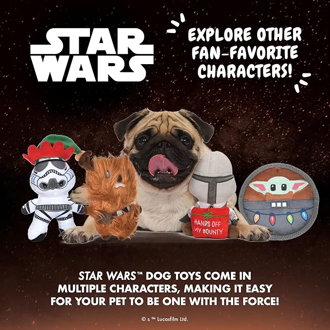 STAR WARS Dog Toy Storm Trooper Toy for Holidays | Elf Storm Trooper Dog Squeaky Toy Dog Chew Toy | Holiday Dog Toy Plush Toys | 6 Inch Small Dog Toy, (FF19329)