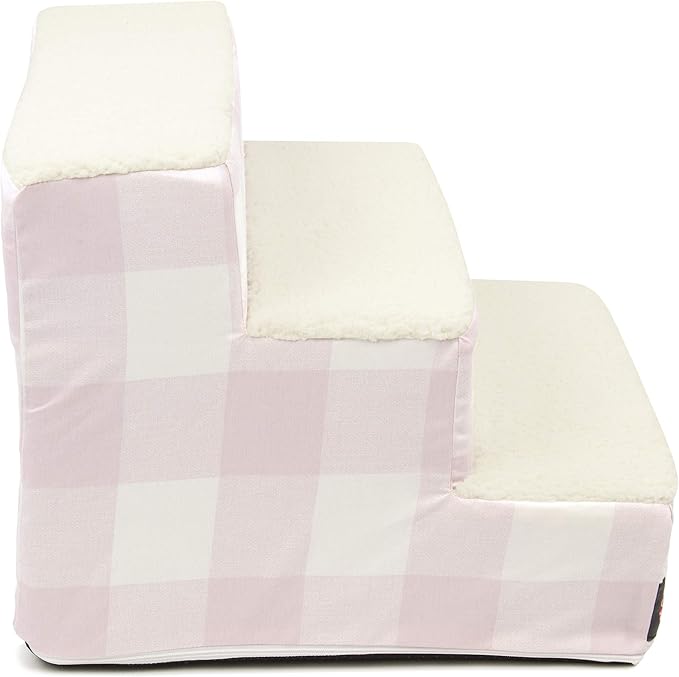 Majestic Pet Anderson Check Portable Lightweight Pet Stairs Step for Cats and Dogs Removable Cover