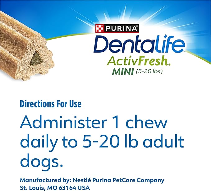 Dentalife ActivFresh Pack of 4 Dog Chews for Small Dogs, Dental Chews to Freshen Breath, Chicken Flavor, 13.5 oz. Each, 45 Each/90 Total - 45 Ct. Pouch