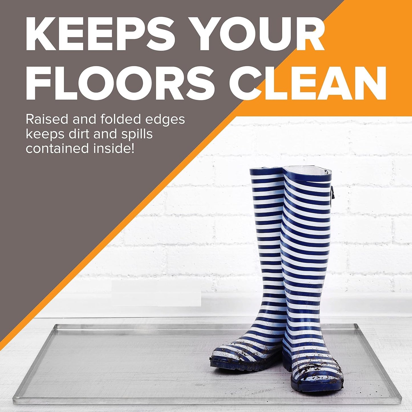 36" x 19.5" Metal Replacement Dog Crate Pan Chew Proof Crack Proof Pet Kennel Tray Central Dog Training Crate Pan Pet Supplies, Stainless Steel, 1" H