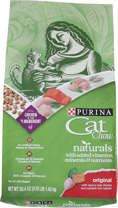 Purina Cat Chow Naturals Dry Cat Food, Original With Real Chicken, 3.15 Lb Bag