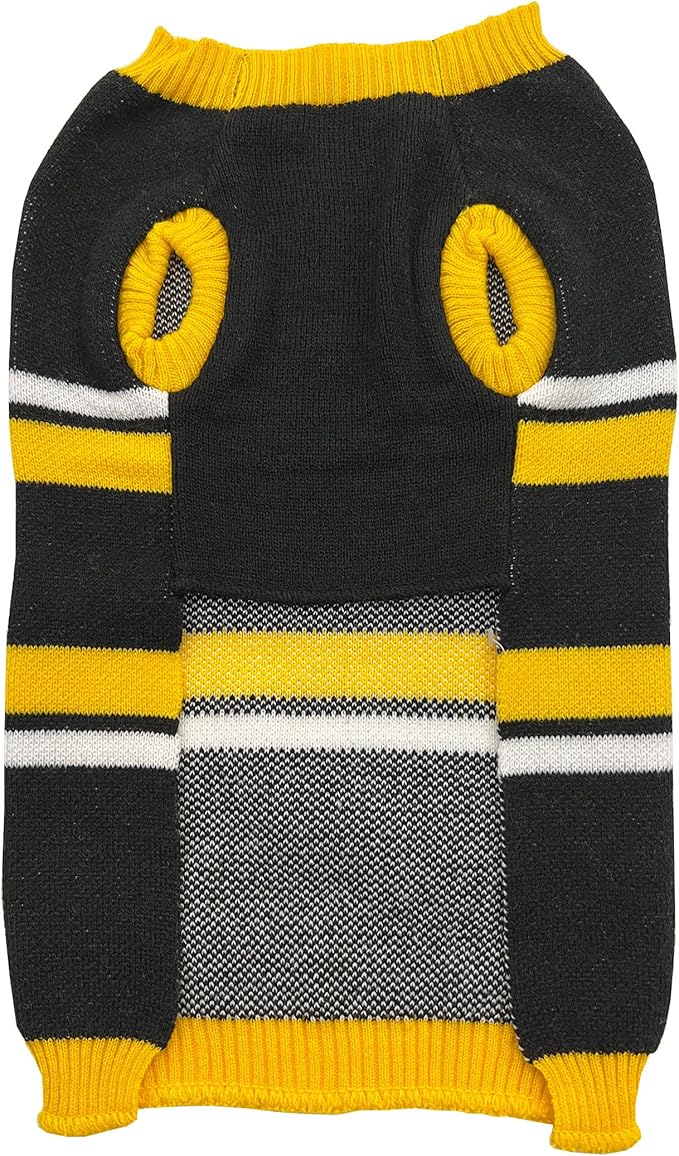 Pets First NFL Pittsburgh Steelers Dog Sweater, Size Extra Small. Warm and Cozy Knit Pet Sweater with NFL Team Logo, Best Puppy Sweater for Large and Small Dogs, Team Color (PIT-4179-XS)