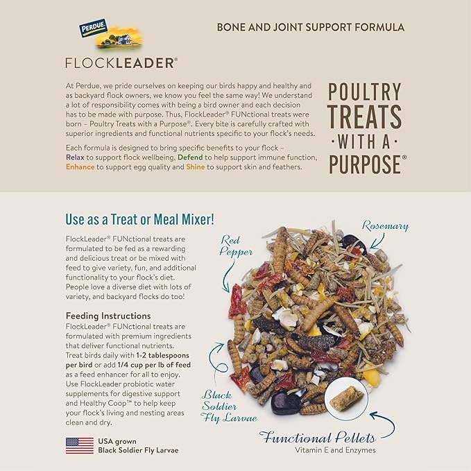 FLOCKLEADER Sustain, Functional Poultry Treats for Bone and Joint Support, 1.5 lb (Pack of 2)