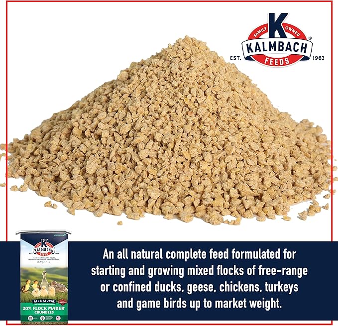 Kalmbach Feeds 20% Flock Maker Crumbles for Mixed Flocks of Poultry, 50 lb
