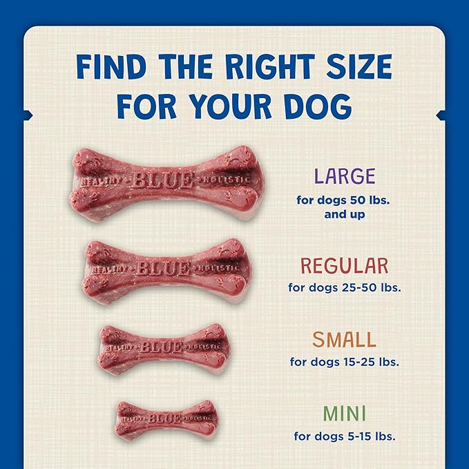 Blue Buffalo Dental Bones Regular Natural Dental Chew Dog Treats Bag Value Pack,(Pack of 2)