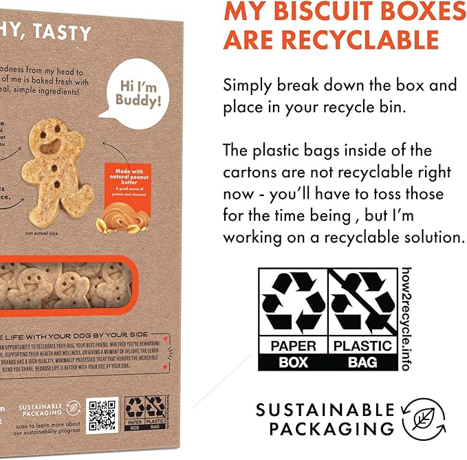 Buddy Biscuits Teeny Crunchy Dog Treats, Peanut Butter, 8 oz. Box