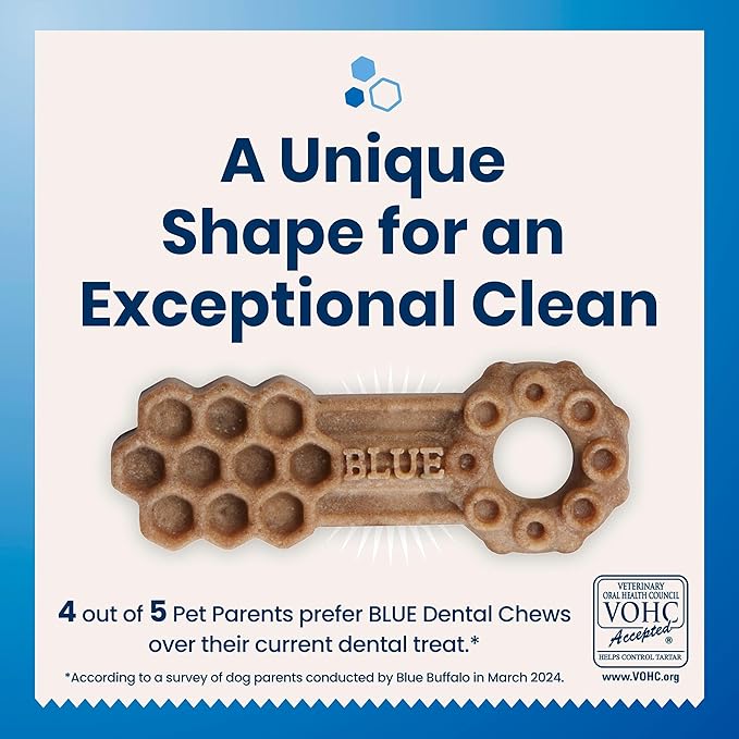 Blue Buffalo Dental Chews Small Natural Dog Treats, Chicken & Spearmint 11.3-oz Bag (28 Count)