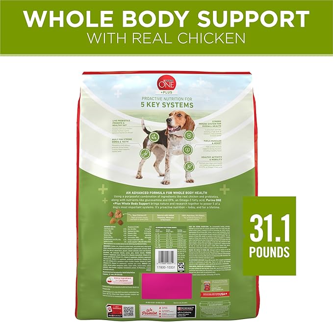 Purina ONE Plus Whole Body Support with Chicken Dry Dog Food - 31.1 lb. Bag