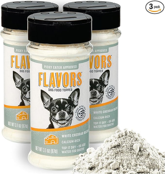 BEAUMONT BASICS Flavors Dog Food Topper, Freeze-Dried, Grain-Free, (3 Pack), 3.1 oz - White Cheddar Recipe