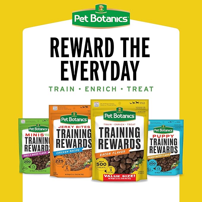 Pet Botanics 20 oz. Pouch Training Rewards Soft & Chewy, Bacon Flavor, with 500 Treats Per Bag, The Choice of Top Trainers