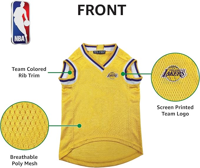 NBA LOS ANGELES LAKERS DOG Jersey, Small - Tank Top Basketball Pet Jersey