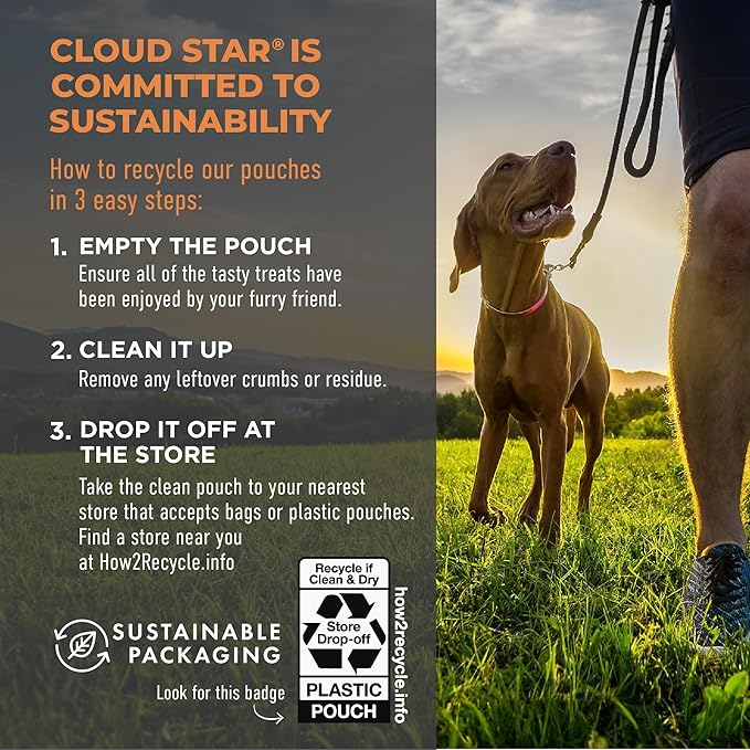Cloud Star Tricky Trainers Soft & Chewy Grain Free Dog Treats, Peanut Butter, 5 oz. Pouch