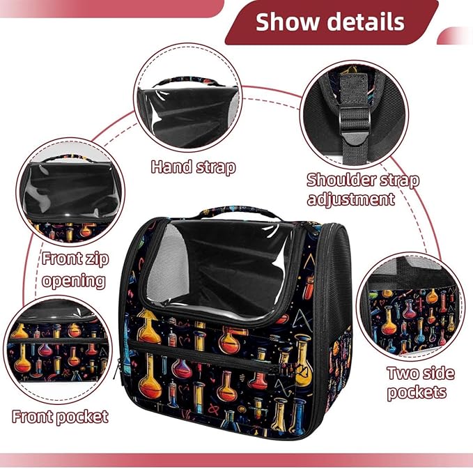 Dog Carrier Backpack for Small Pets - Cat & Dog Backpack for Hiking, Camping or Travel, Chemistry Science Laboratory (10)