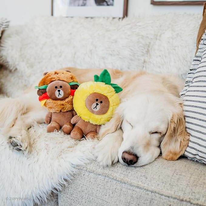 ZippyPaws LINE Friends Brown Plush - Pineapple Party