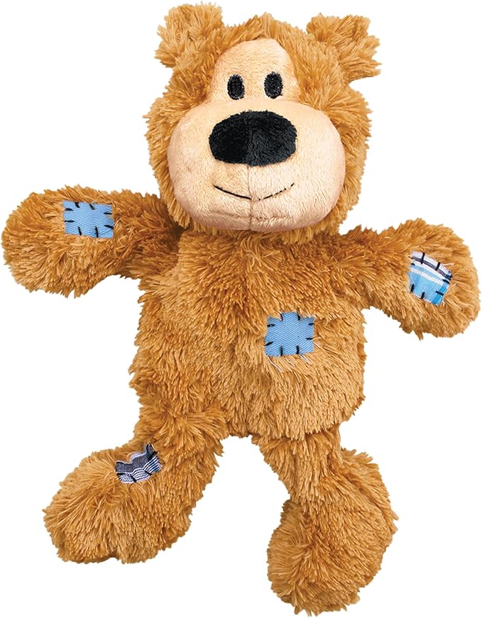 KONG XL 2 Pack - Soft Plush Dog Toy for Large Breeds - Durable, Cuddly & Squeaky - Perfect for Play & Comfort (Bear/Fox)