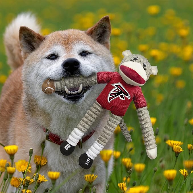 Littlearth NFL Unisex NFL Sock Monkey and Flying Disc Pet Toy Combo Set