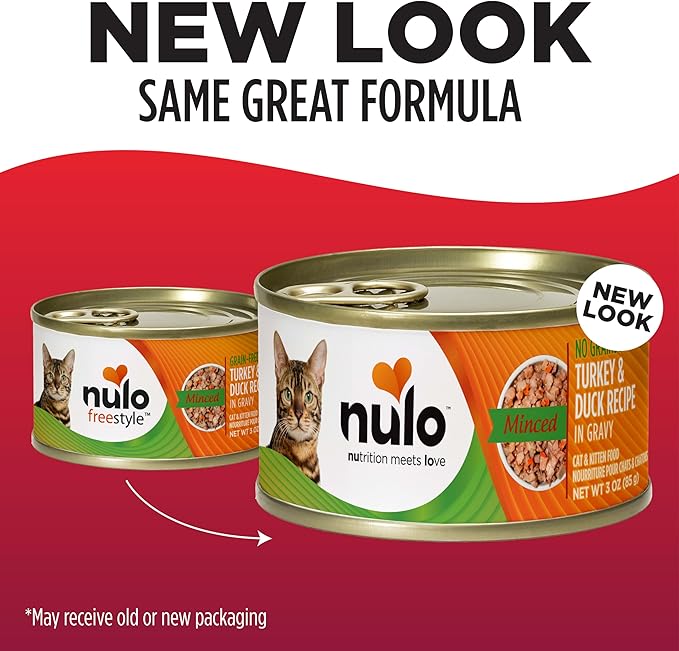 Nulo Turkey & Duck Grain-Free Minced Wet Canned Cat Food,3 Ounce,(Pack of 48)