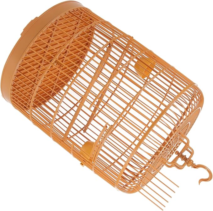 BESTonZON Hanging Bird Cage Plastic Small Animal House Multi Functional Round Design Durable Spacious for Parakeets Lovebirds Hamsters and Small Pets