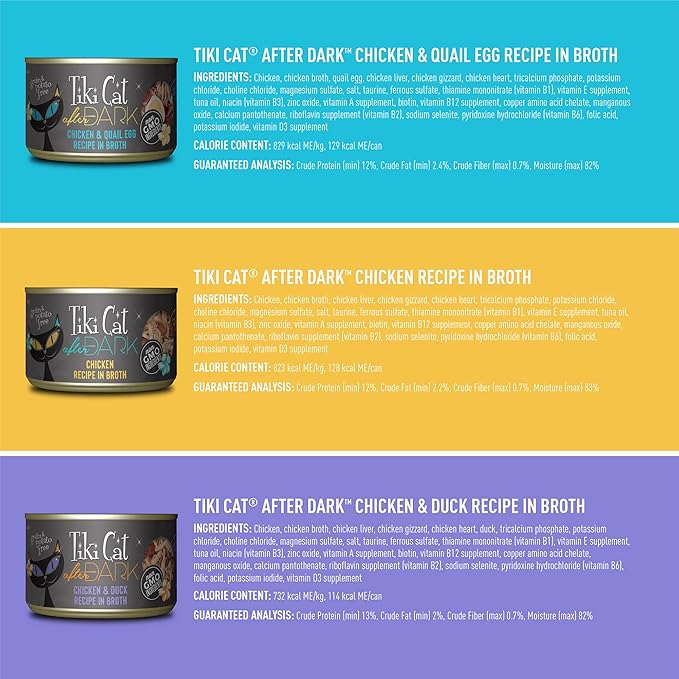 Tiki Cat After Dark Wet Cat Food, Variety Pack, 5.5 oz. Cans (8 Count)