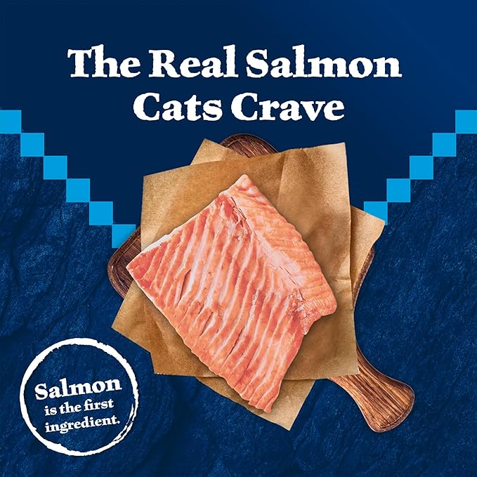 Blue Buffalo Wilderness Natural Adult Dry Cat Food, High-Protein and Grain-Free Diet, Supports Healthy Muscle Development and a Healthy Immune System, Salmon, 5-lb Bag