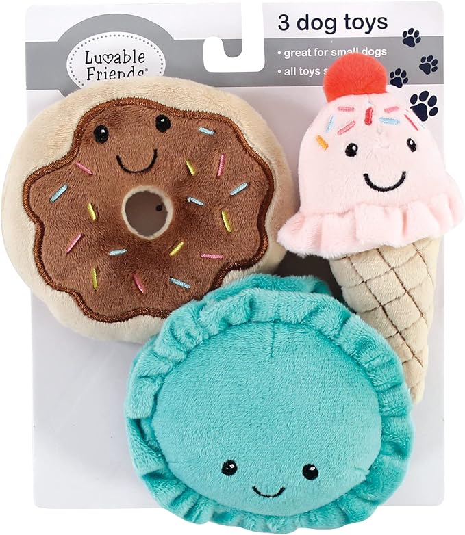 Luvable Friends Unisex Baby Squeaky Plush Dog Toy With Rope