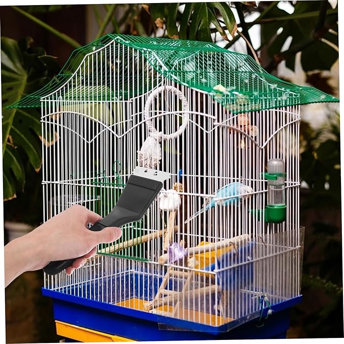 Stainless Steel Shovel Brush Birdcage Cleaning Tool Parakeet Cage Hygiene
