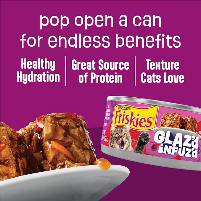 Purina Friskies Glaz’d and Infuz’d with Gravy Glaz’d Crab Flavored Wet Food for Cats - 5.5 Ounce (Pack of 24)