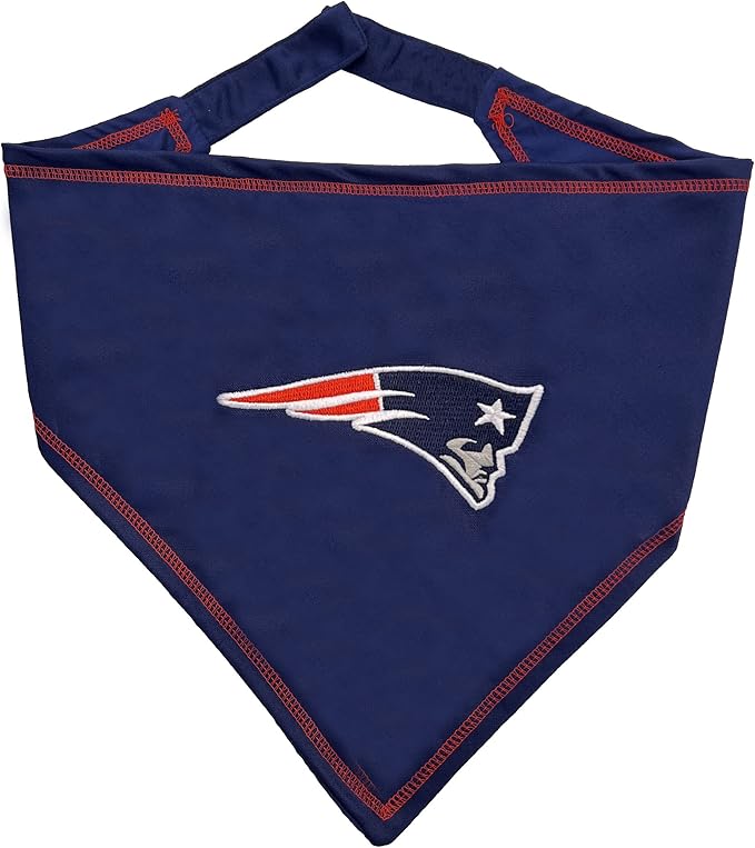 Pets First NFL New England Patriots TIE Dog Bandana, Small/Medium. Ultimate Game-Day, Party Scarf Bib for Pet Cat Dog (NEP-3550-S-M)