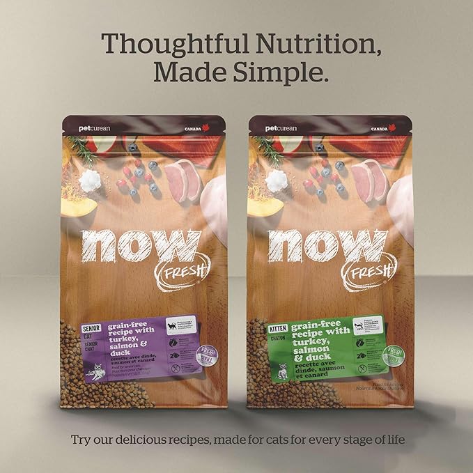 Now Fresh Adult Dry Cat Food, Turkey, Salmon & Duck Recipe, Grain-Free, Chicken-Free, 16 lbs