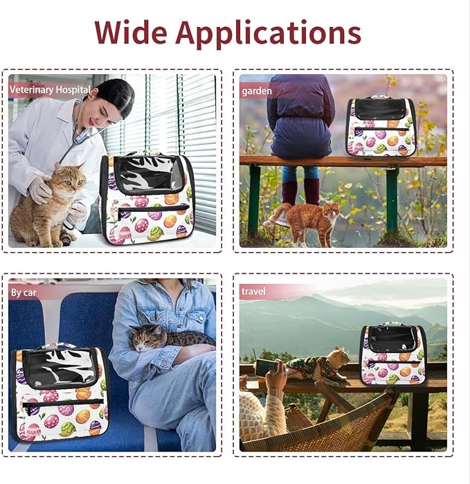Easter Eggs (3) Cat Backpack Carrier, Breathable Cat Carrier Large Space Bubble Pet Backpack for Kitty Small Dog