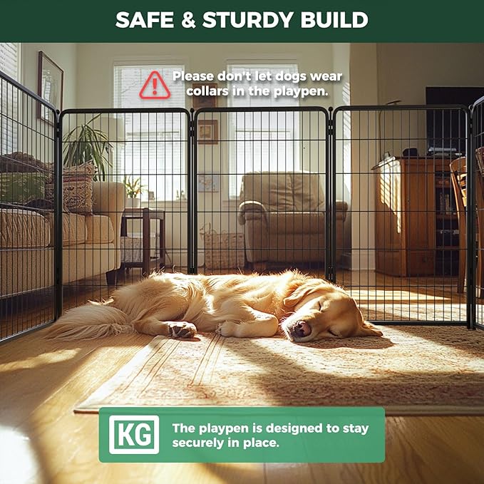 FXW Homeplus Unleashed Indoor Dog Playpen - Stress-Free and Safe Play, Heavy Duty 45 Inch 12 Panels with Connectors (Pack of 2) for Puppy and Small Dogs, Black│Patented