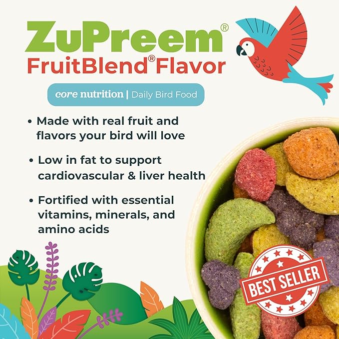 Zupreem 230342 Fruitblend Large Parrot Food, 35-Pound