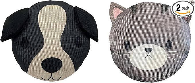Piggy Poo and Crew Dog and Cat Bite Proof Squeaker Disc Ruffhouse Fetch Frisbee Toys for Puppies Dogs Small Animals