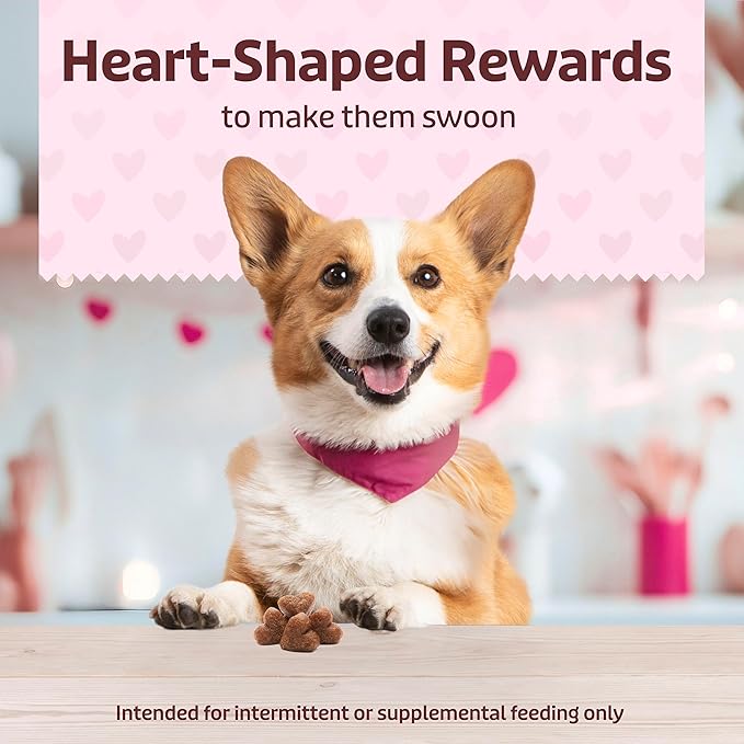 Blue Buffalo Bits Soft & Chewy Natural Dog Treats, Bite-Sized & Heart-Shaped Valentine’s Morsels, Chicken Recipe, 4.5-oz Bag