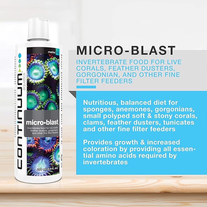 Continuum Aquatics Brightwell Aquatics Micro-Blast - Invertebrate Food for Live Corals, Feather dusters, gorgonians, and Other fine Filter feeders, 20 Liter