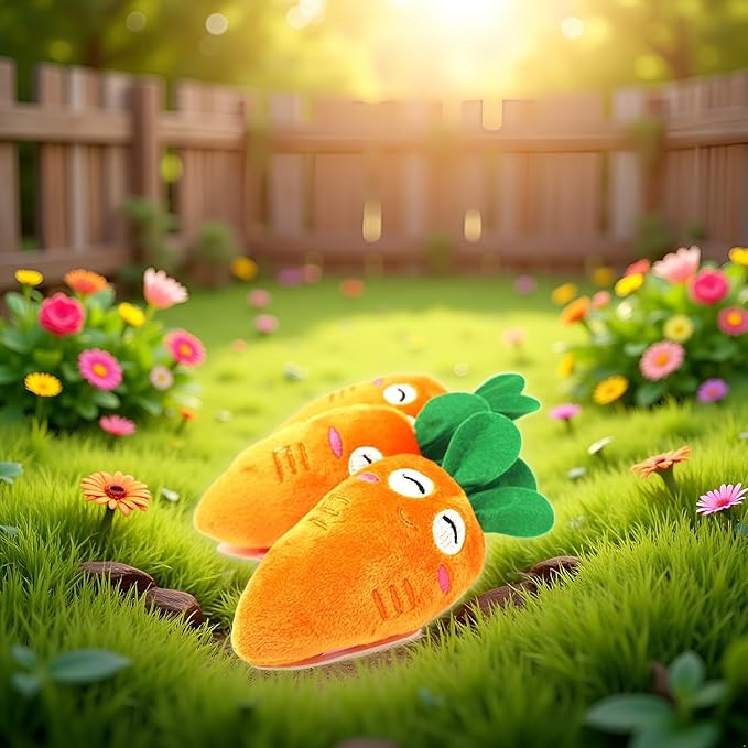 Orange Soft Puppy Pet Supplies Cute Carrot Plush Chew Squeaker Sound Squeaky for Dog Cat Birthday Xmas Gifts Pet Supplies