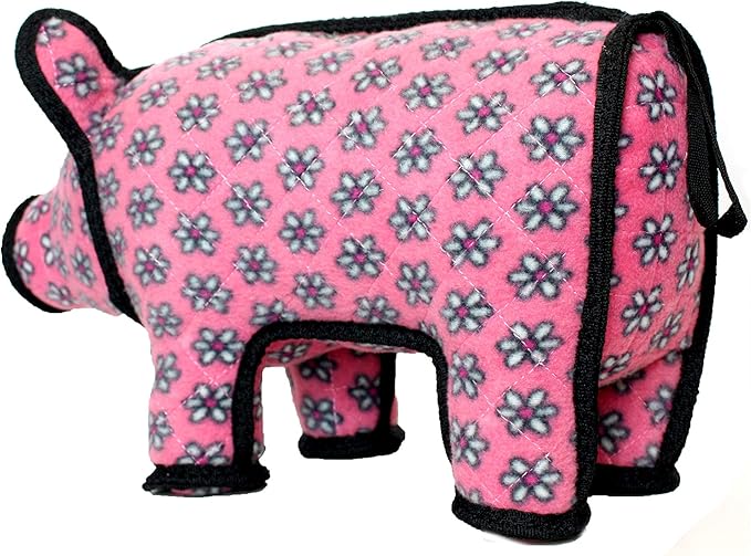 TUFFY - World's Tuffest Soft Dog Toy -Barnyard- Multiple Layers. Made Durable, Strong & Tough. Interactive Play (Tug, Toss & Fetch). Machine Washable & Floats. (Pig, Large 2 Pack)