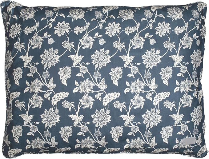 Fringe Studio INDIENNE Coastal Blue 36" W x 27" D Large Pillow Pet Bed, 100% Cotton Canvas Reversible Cover, Machine Washable, PetShop Collection (225021)