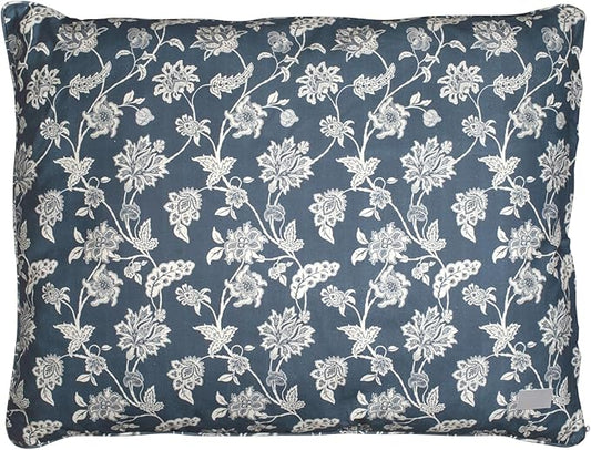 Fringe Studio INDIENNE Coastal Blue 36" W x 27" D Large Pillow Pet Bed, 100% Cotton Canvas Reversible Cover, Machine Washable, PetShop Collection (225021)