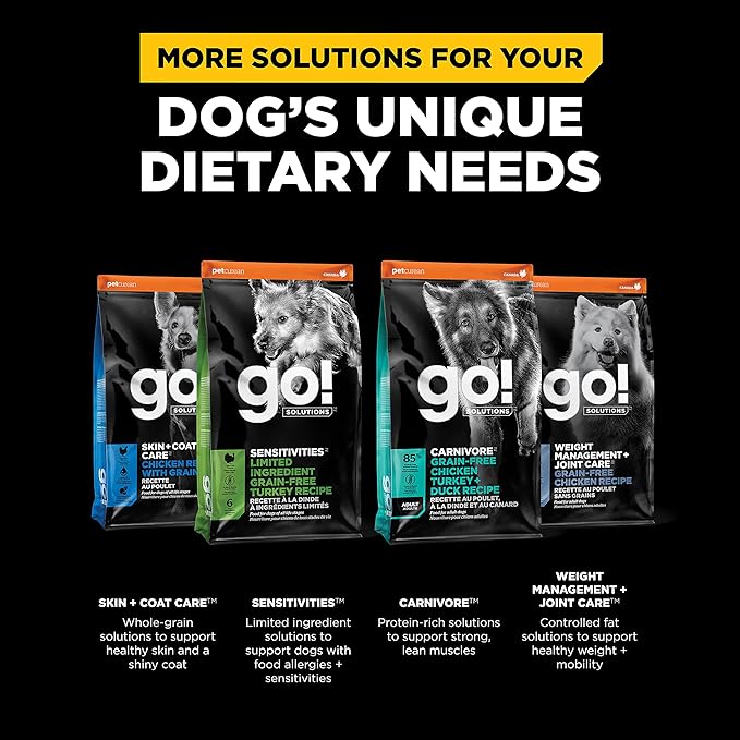 Go! Solutions Digestion + Gut Health Salmon Dry Dog Food, Premium Chicken-Free Kibble for Gastrointestinal & Digestive Wellness, Supports Sensitive Stomachs, for Puppies, Adults & Seniors, 12 lb Bag